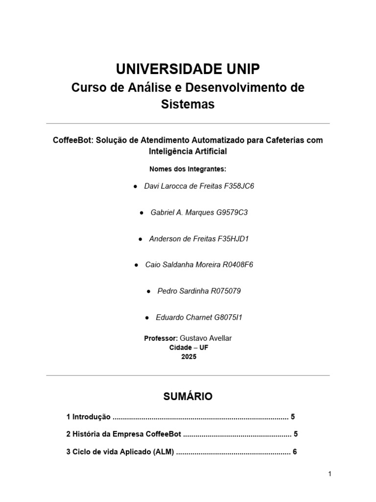 Universidade Unip: Curso de Análise e Desenvolvimento de Sistemas | PDF ...