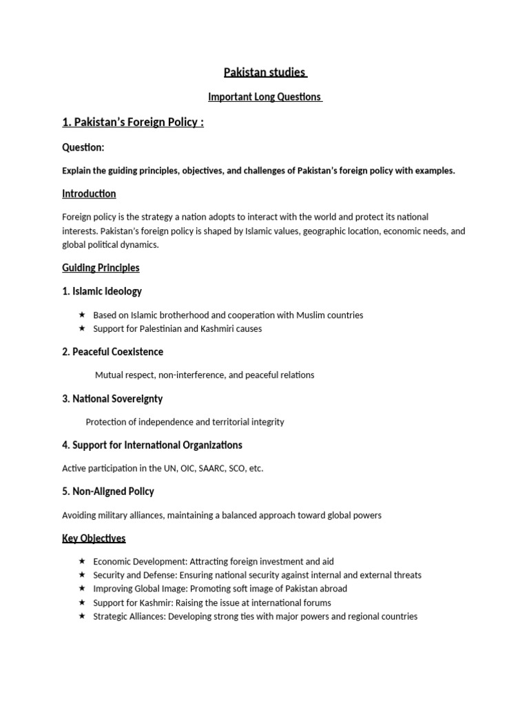 Pakistan's Foreign Policy and CPEC Insights | PDF | Pakistan ...
