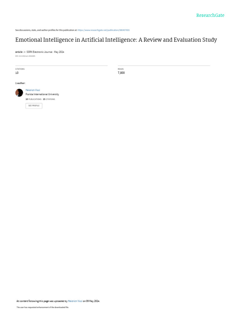 Emotional Intelligence in AI: A Review | PDF | Intelligence (AI ...