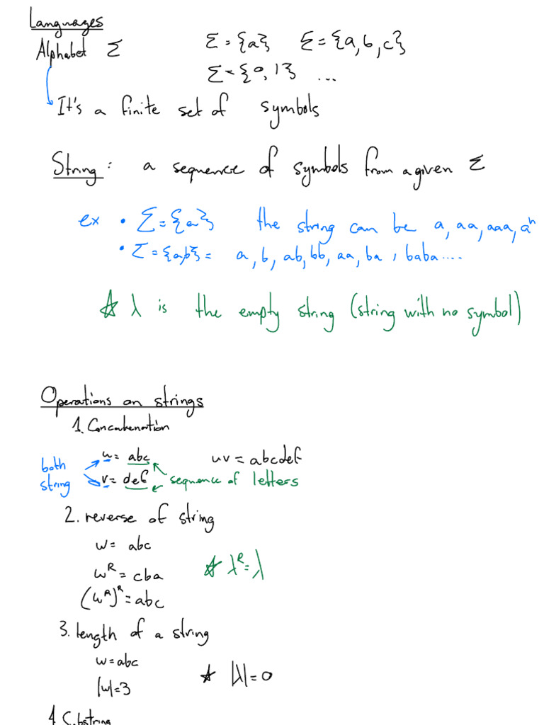 String and Language Operations Guide | PDF | Formalism (Deductive ...