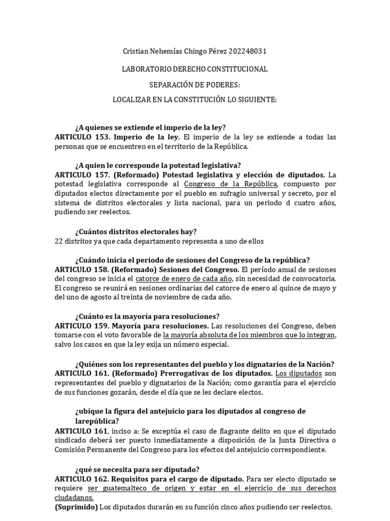 Análisis de la Separación de Poderes en Guatemala | PDF | Judicaturas ...