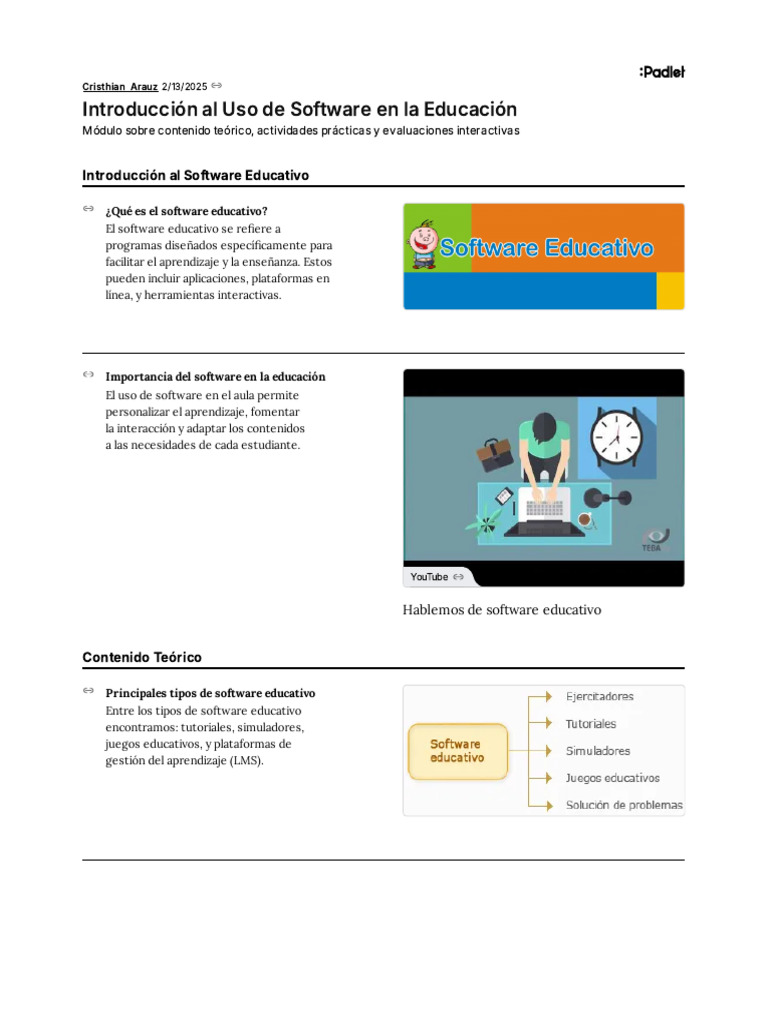Padlet - Introduccin Al Uso de Software en La Educacin | PDF | Moodle ...