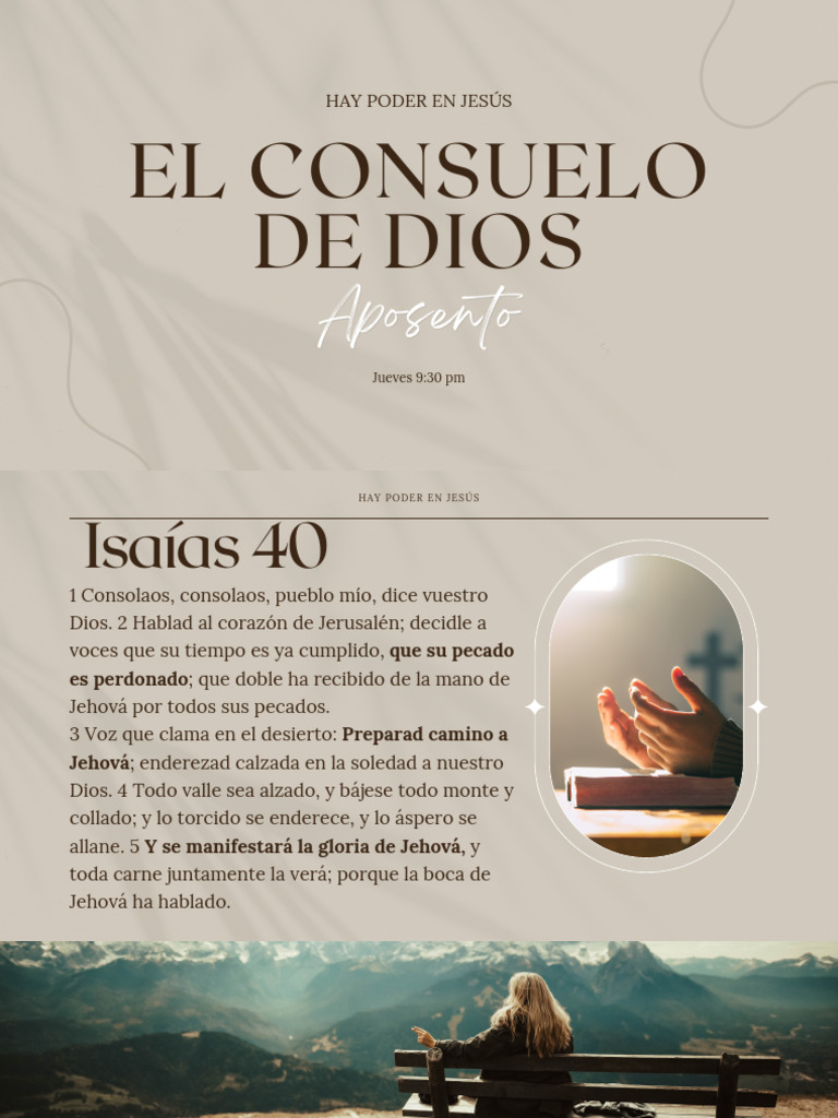 El consuelo de Dios en la aflicción | PDF | Jesús | Cristo (título)