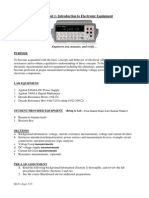 Experiment 1-Introduction To Electronic Equipment: Purpose