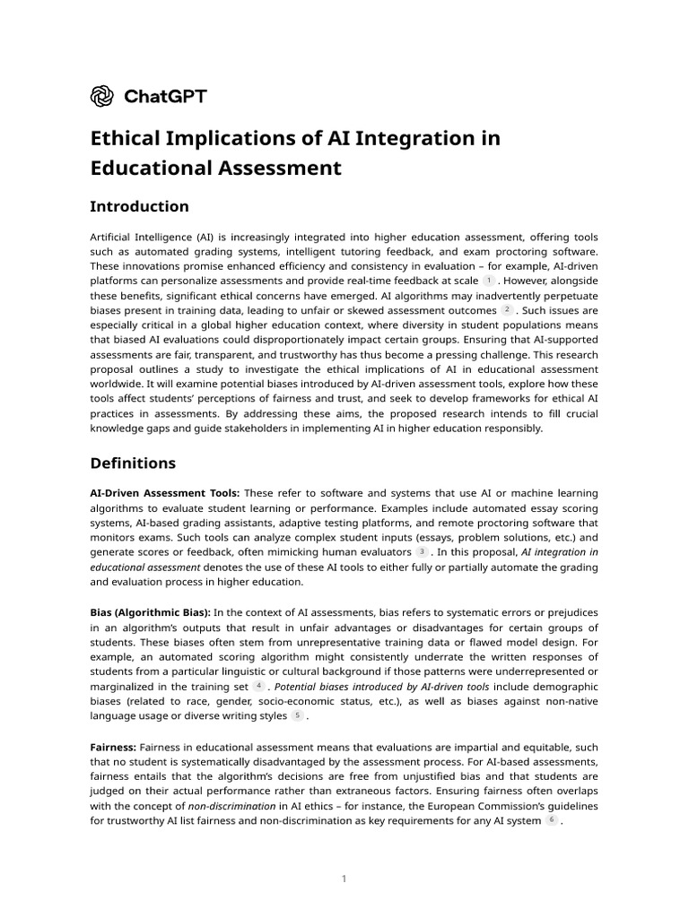 Ethical AI in Education Assessment | PDF | Artificial Intelligence ...