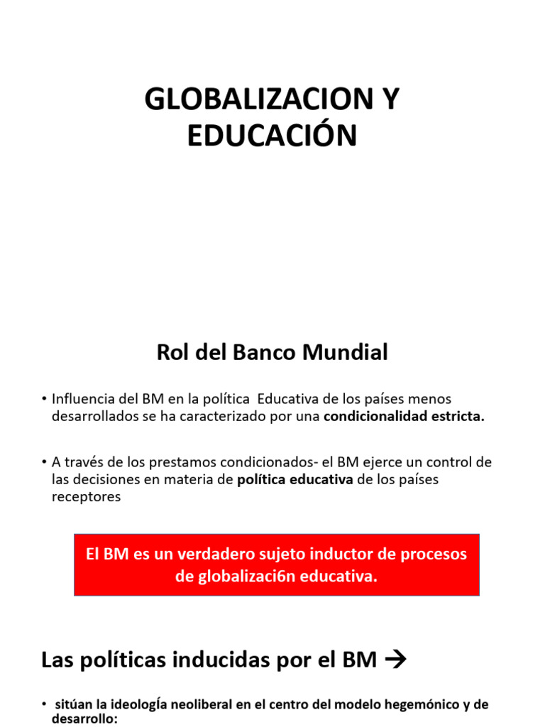 Globalizacion y Educación | PDF | Plan de estudios | Neoliberalismo