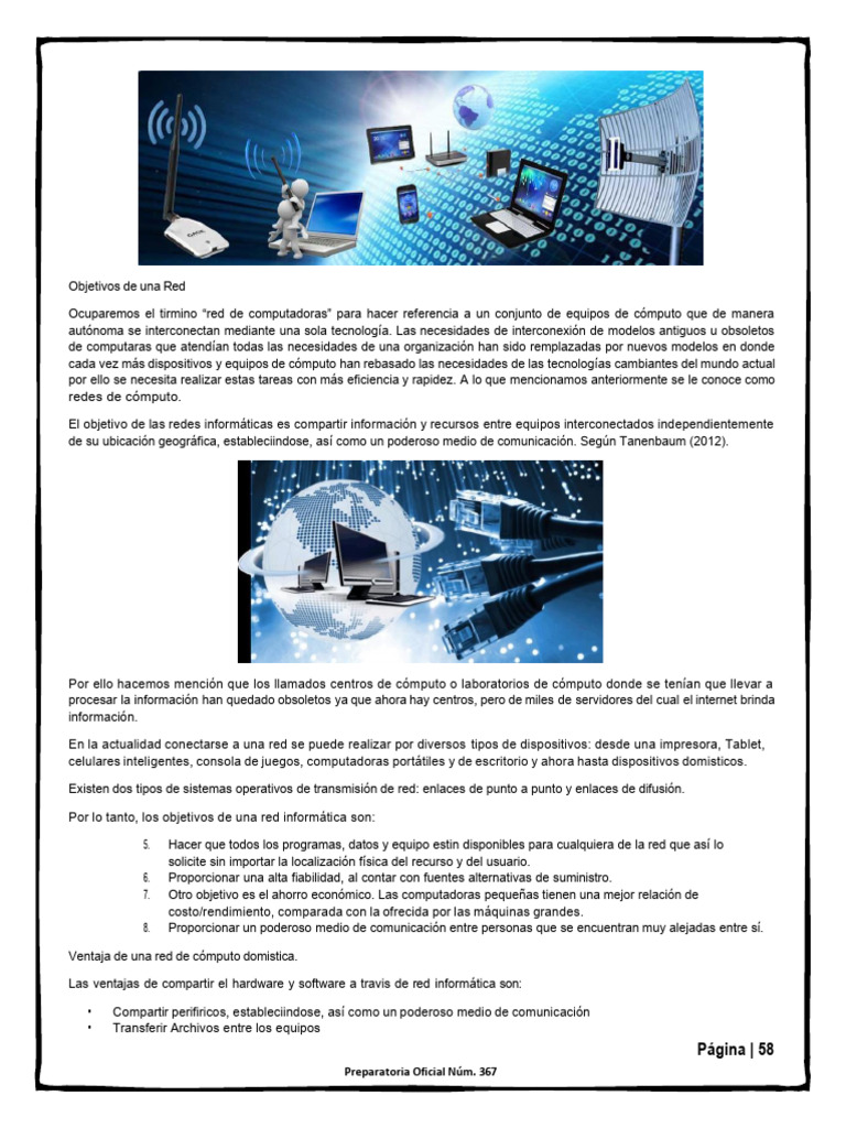 Objetivos y Tipos de Redes Informáticas | PDF | Red de computadoras ...