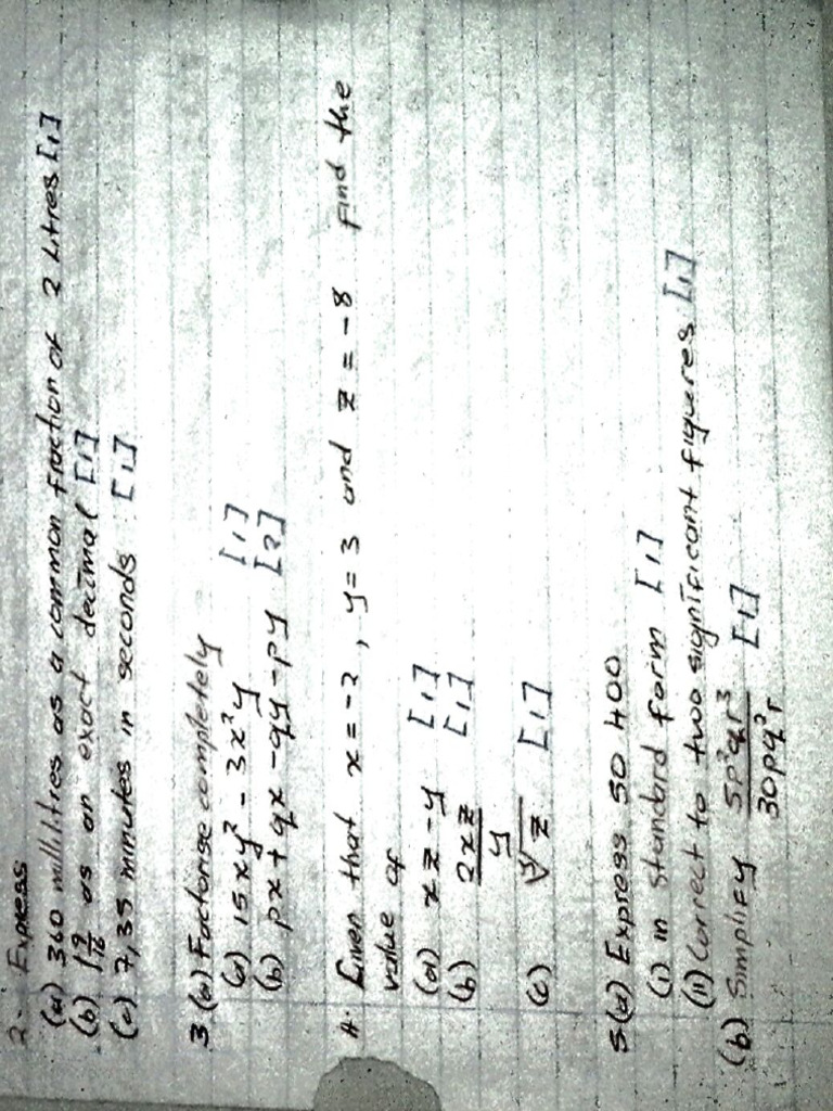 Maths Rev Test1 | PDF