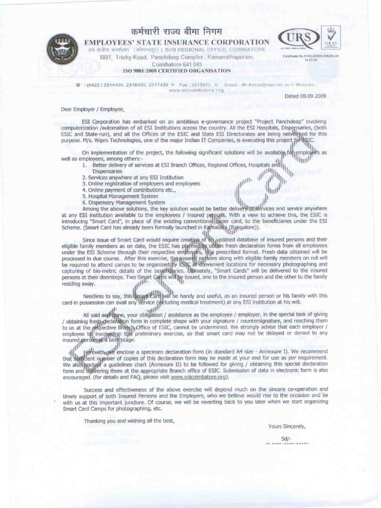 ESIC Smart Card | PDF