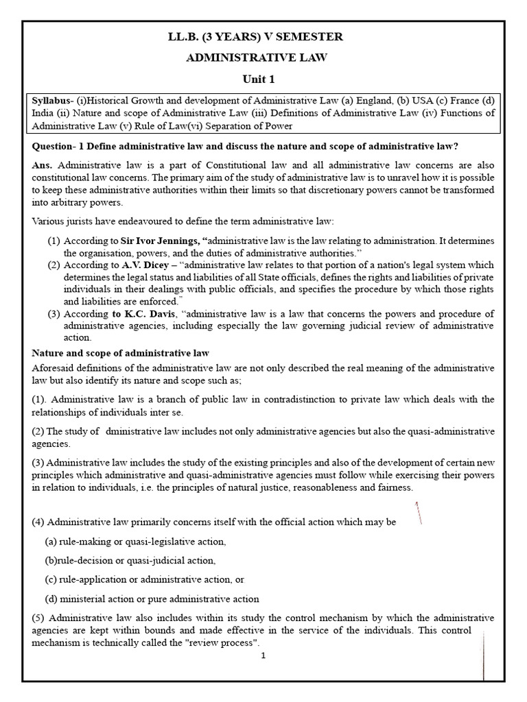 Overview of Administrative Law Principles | PDF | Rule Of Law ...