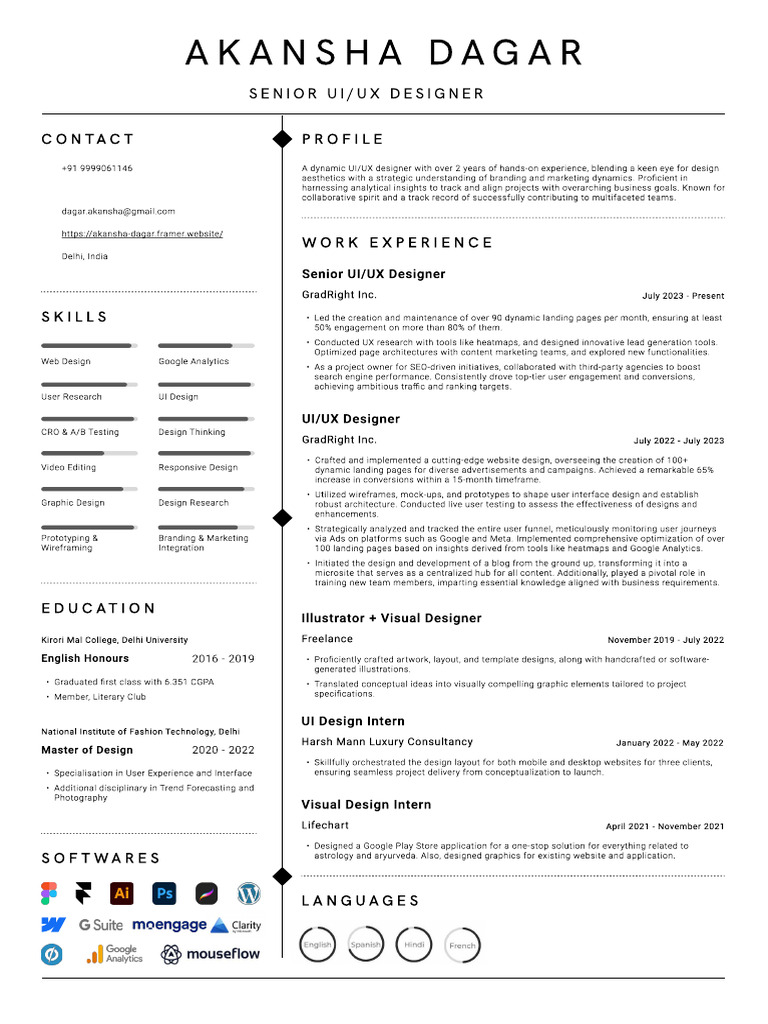Senior UI/UX Designer Profile | PDF | Business Process | Design