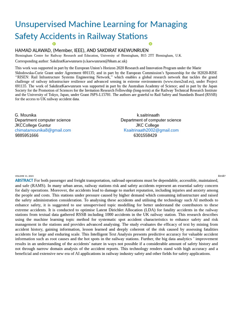 AI for Railway Safety Accident Analysis | PDF | Machine Learning | Risk