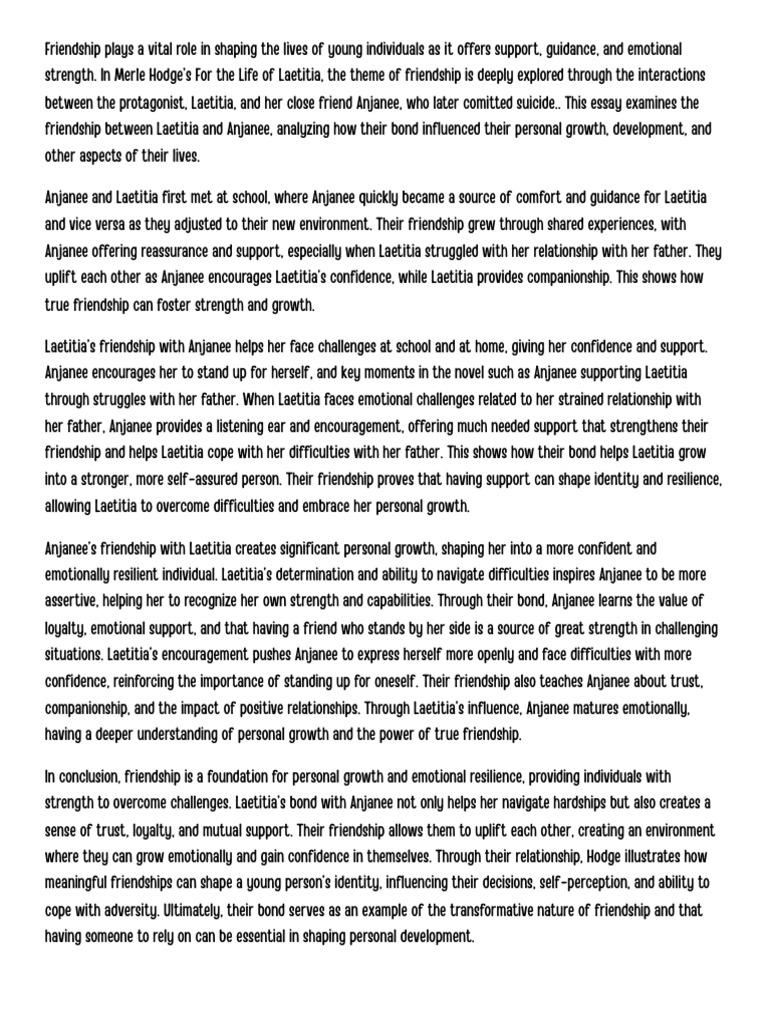 Transformative Power of Friendship | PDF | Friendship | Psychological ...