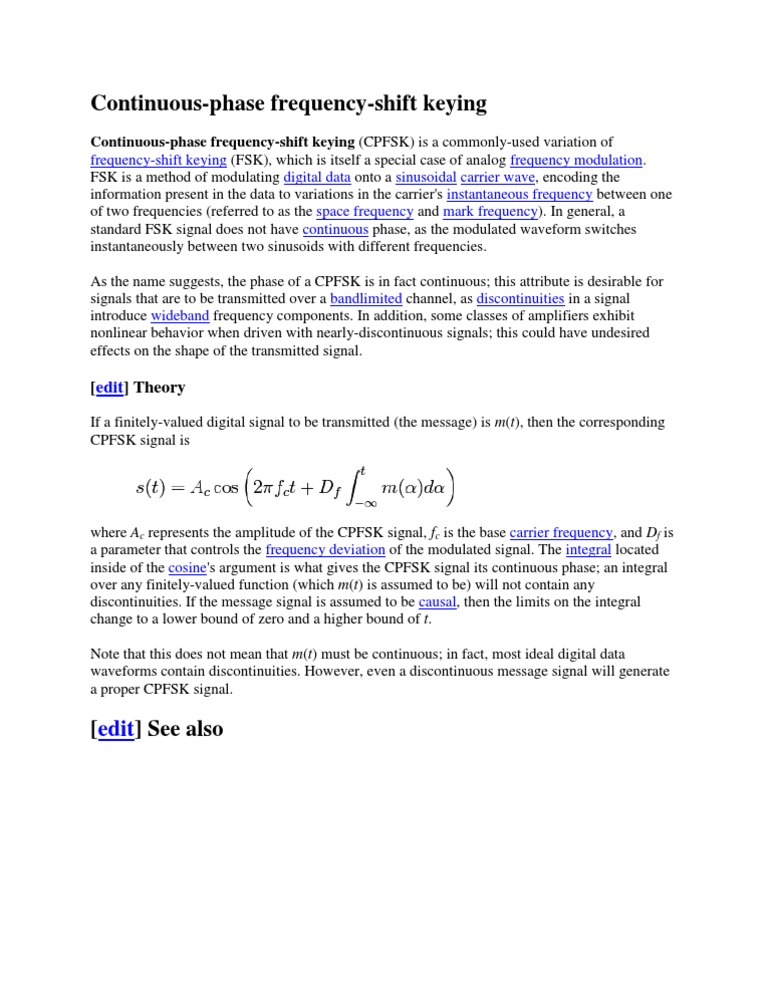 Understanding Continuous-Phase FSK | PDF