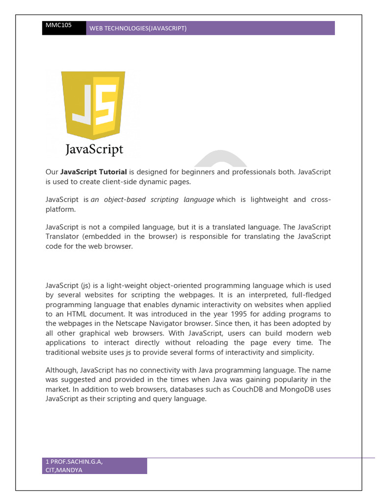 Web Moduel 2 (Javascript) MMC105 | PDF | Java Script | World Wide Web