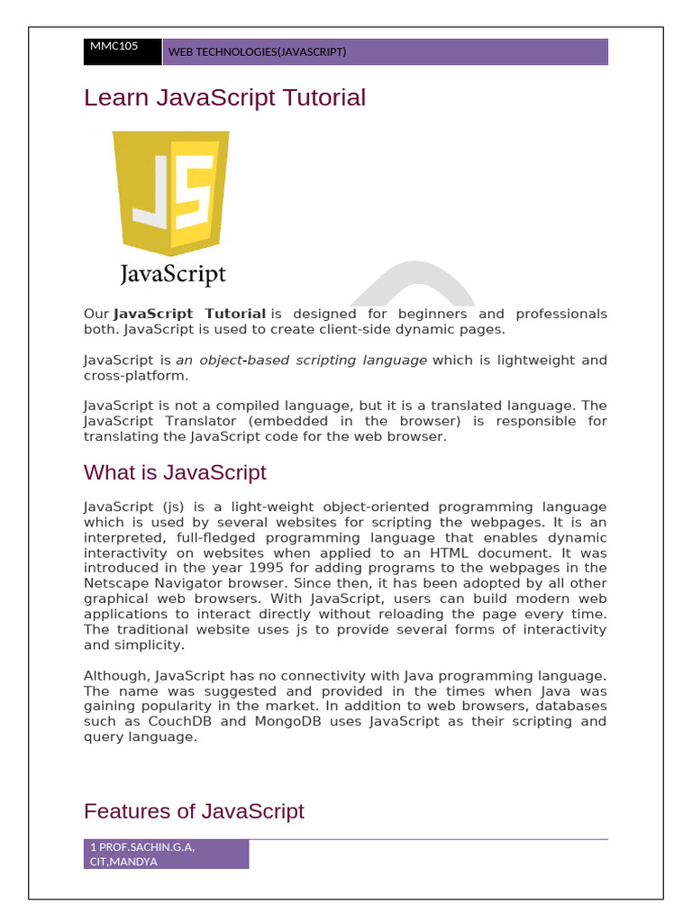 Web Moduel 2 (Javascript) MMC105 | PDF | Java Script | World Wide Web