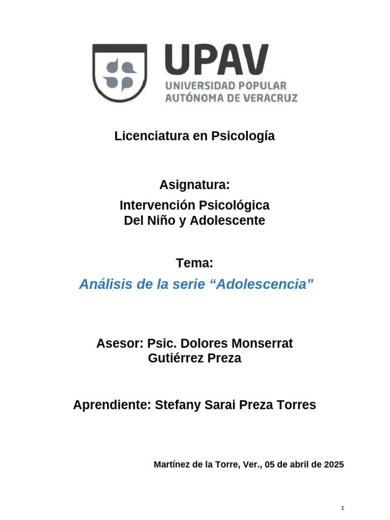 Análisis de la serie "Adolescencia" | PDF | Masculinidad | Conceptos ...