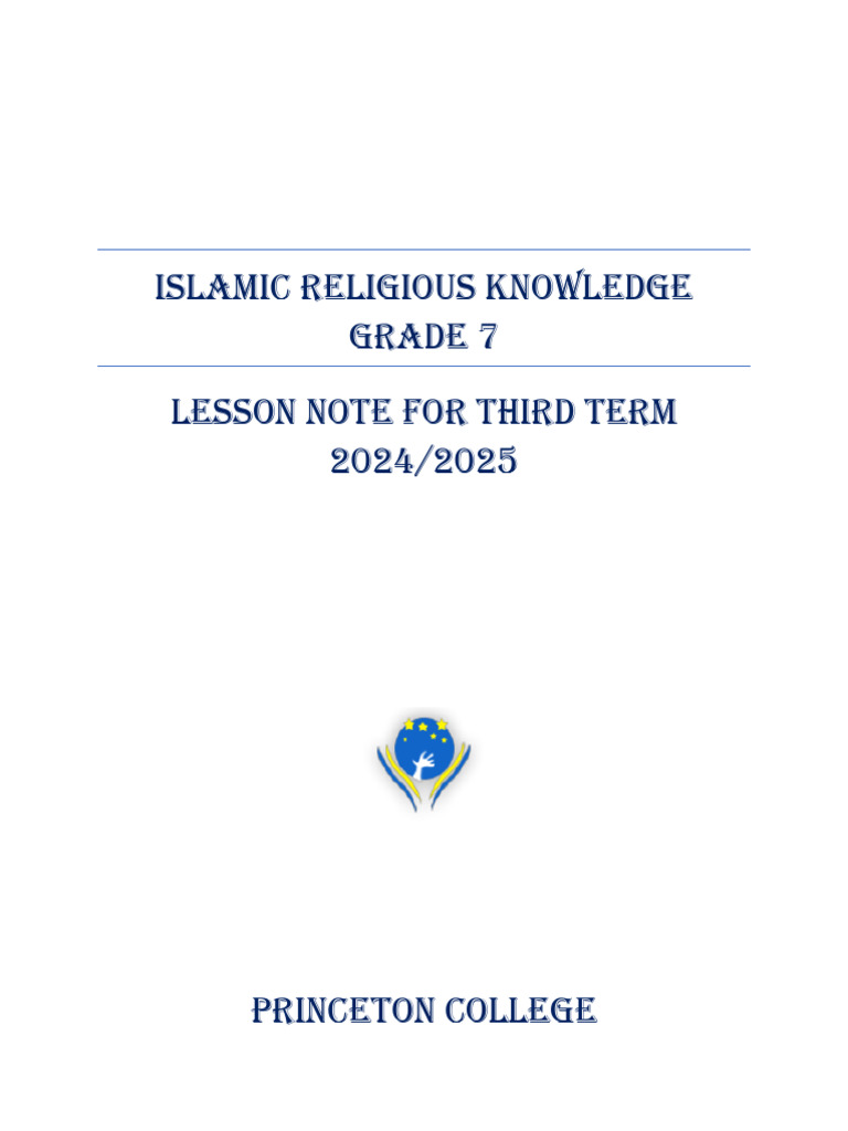 Grade 7 Islamic Studies Lesson Plan | PDF | Surah | Muhammad