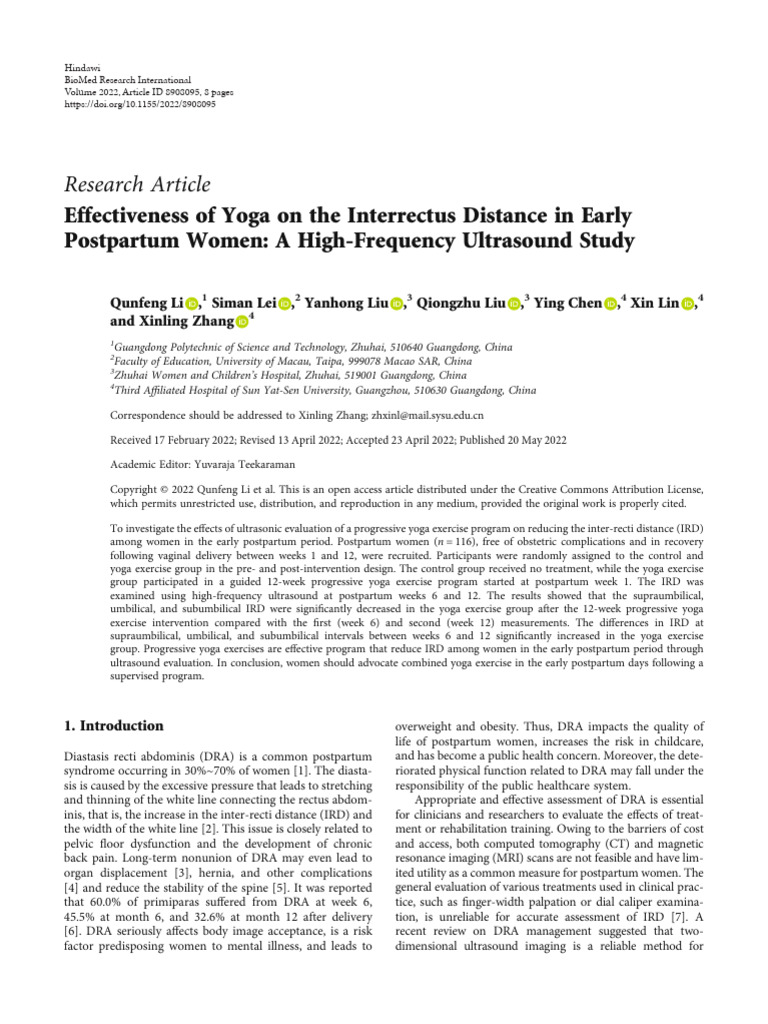 Effectiveness of Yoga On The Interrectus Distance | PDF | Medical ...