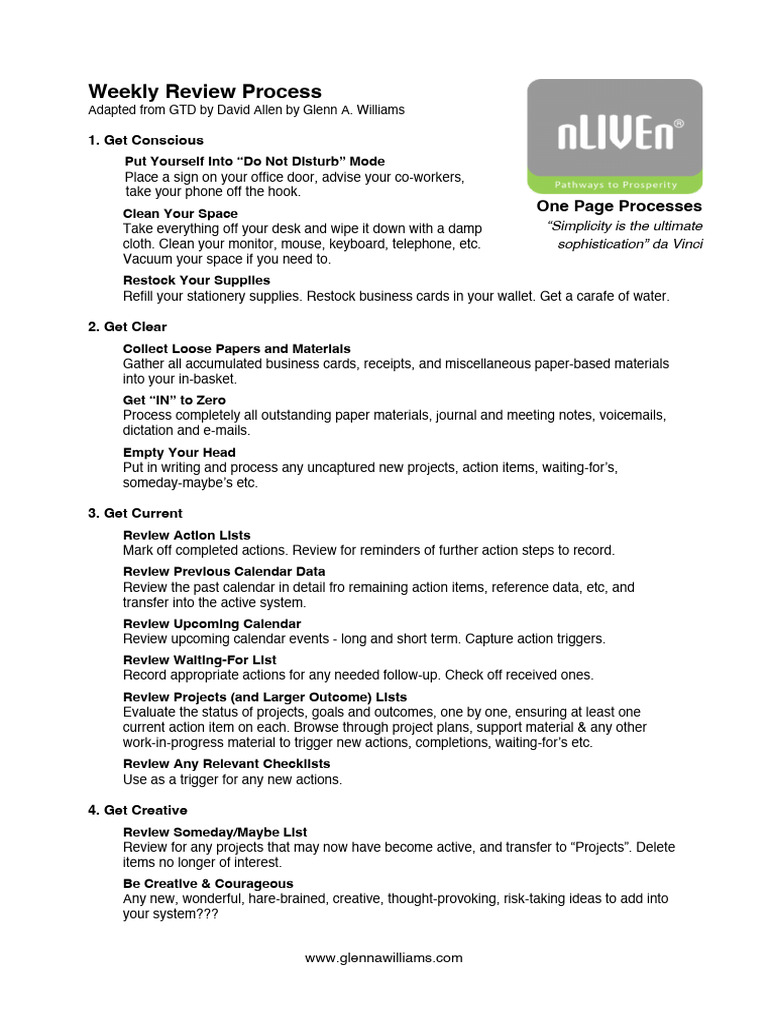 Weekly Review Process for Productivity | PDF