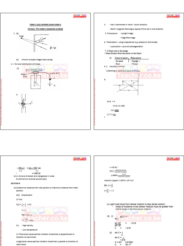 Physics PP2 MS F3 Opener T2 | PDF | Magnet | Waves