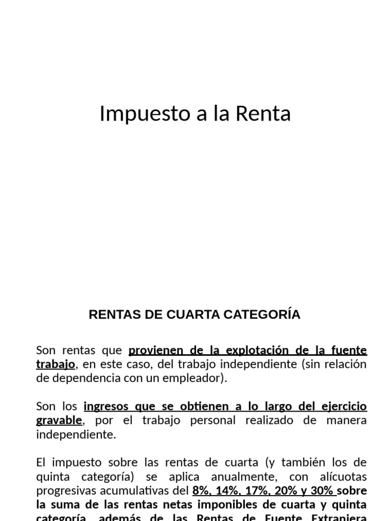 Guía sobre Rentas de Cuarta Categoría | PDF | Impuesto sobre la renta ...