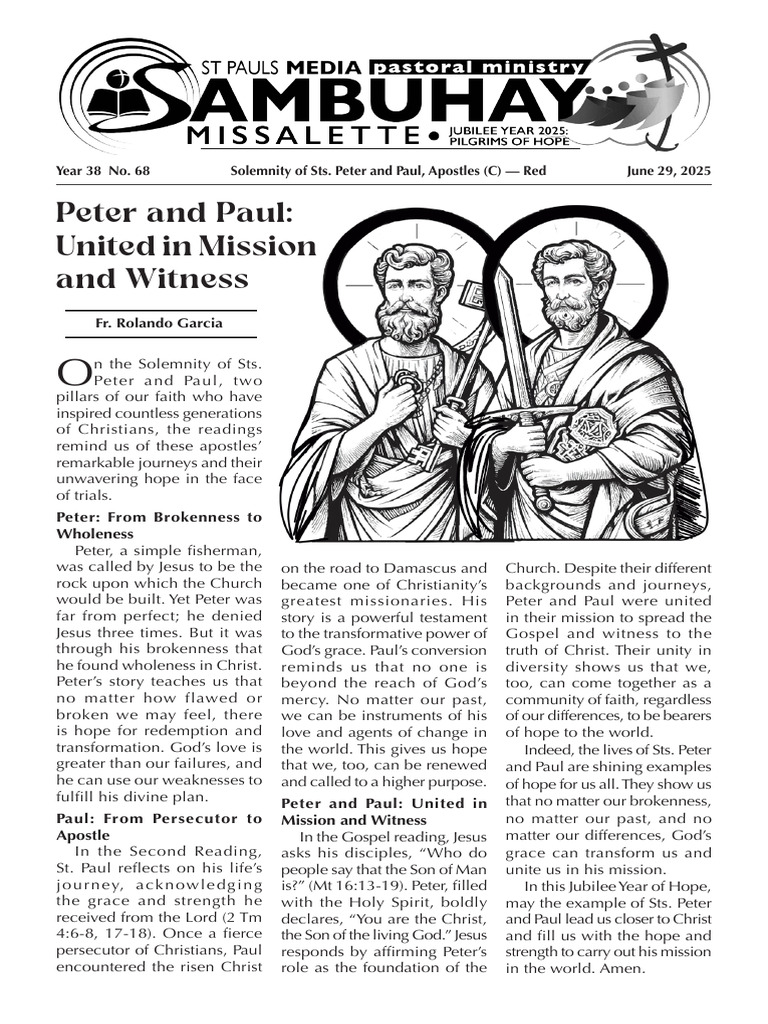 Gospel Reflection: Sts. Peter and Paul | PDF | Jesus | Paul The Apostle