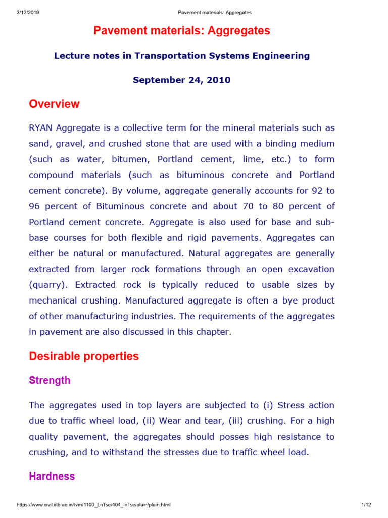 C. Types of Tests On Aggregates | PDF | Concrete | Construction Aggregate
