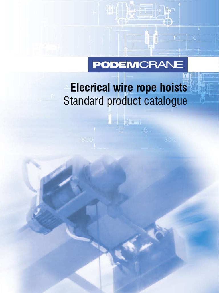 Podem Electric Wire Rope Hoists Catalogue | PDF | Crane (Machine ...