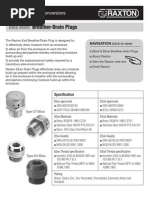 Raxton Eexd and Eexe Breather Drain Plugs