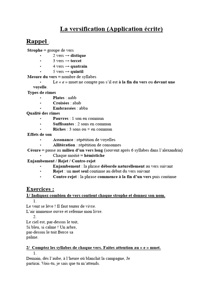 Introduction à la versification française | PDF | Formes narratives ...