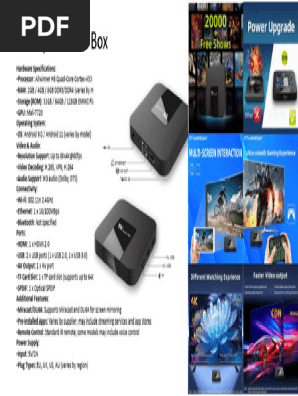 TX Super 8K TV Box Specifications | PDF