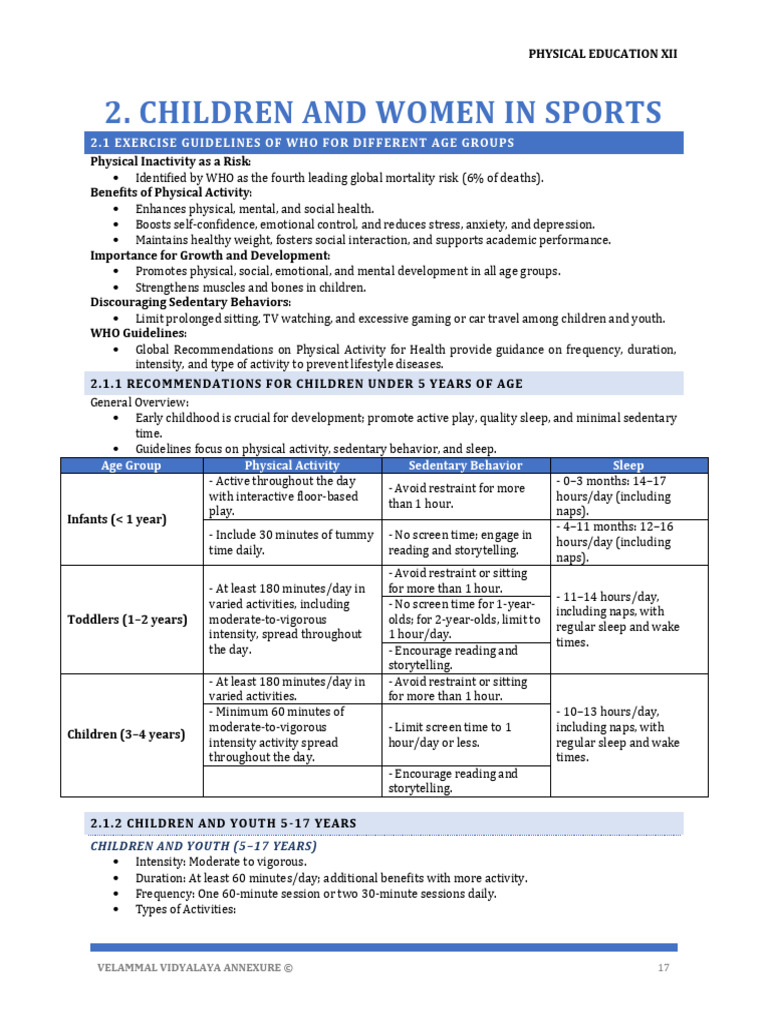 Exercise Guidelines for All Ages | PDF | Sedentary Lifestyle ...