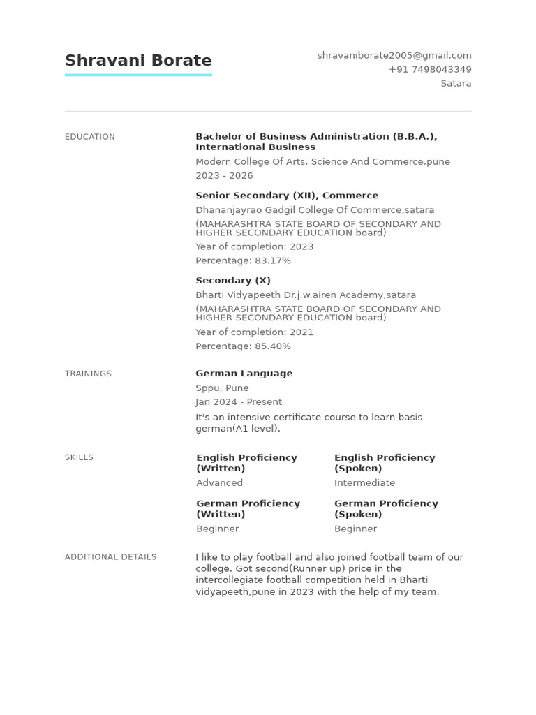Shravani Resume | PDF