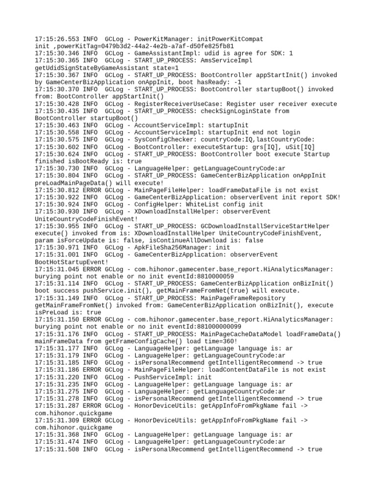GameCenter Initialization Log Analysis | PDF | Computing | Computer Science