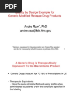 Generic Modified Release Drug Products