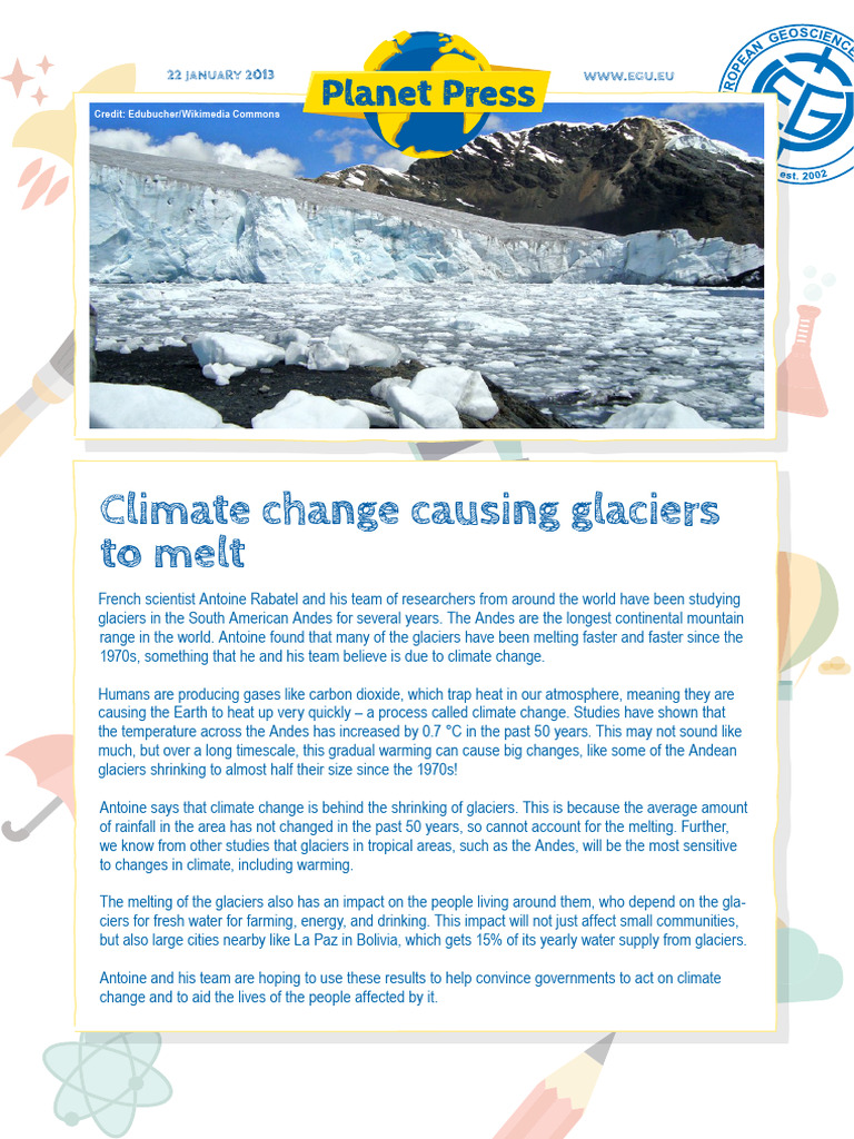 Planet Press Melting Glaciers | PDF | Greenhouse Gas | Greenhouse Effect