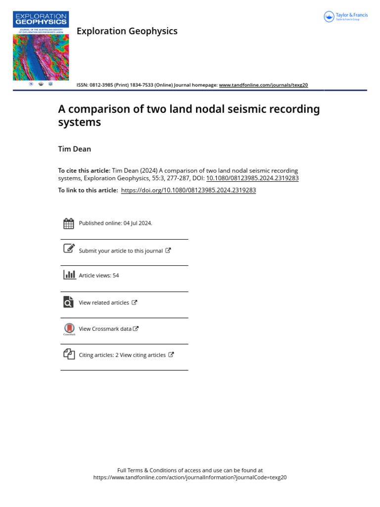 Comparison of Nodal Seismic Systems | PDF | Signal To Noise Ratio ...