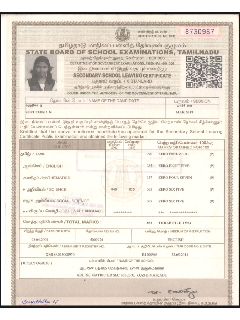 High School Certificate 86097 | PDF