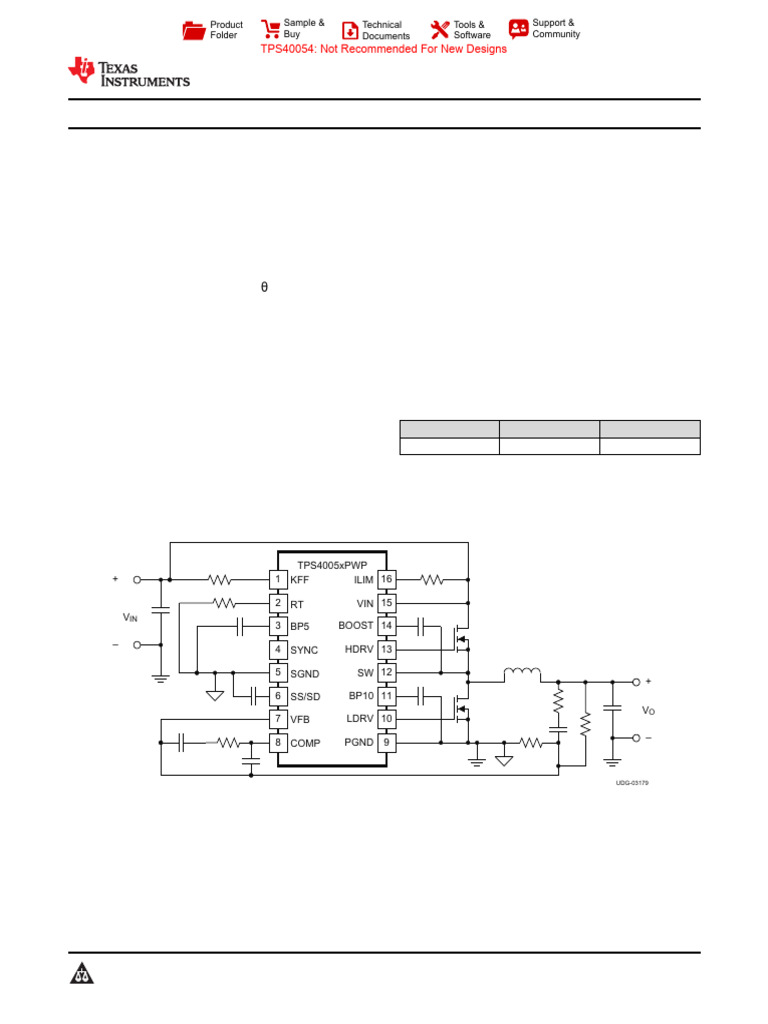 TPS4005x Wide-Input Synchronous Buck Controller Datasheet (Rev. I ...