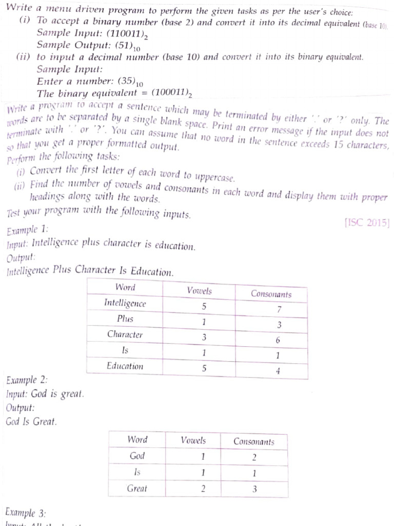 Computer Class 12 Isc Programs | PDF | Constructor (Object Oriented ...
