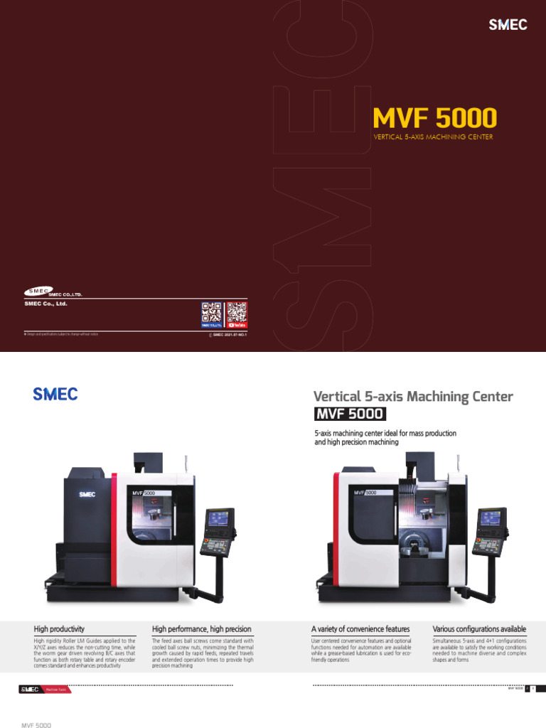 MVF 5000 Vertical Machining Center | PDF | Machining | Manufactured Goods