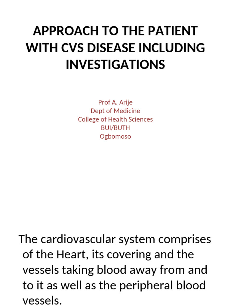 Approach to Diseases of the Cardiovascular System Med I Bowen | PDF ...