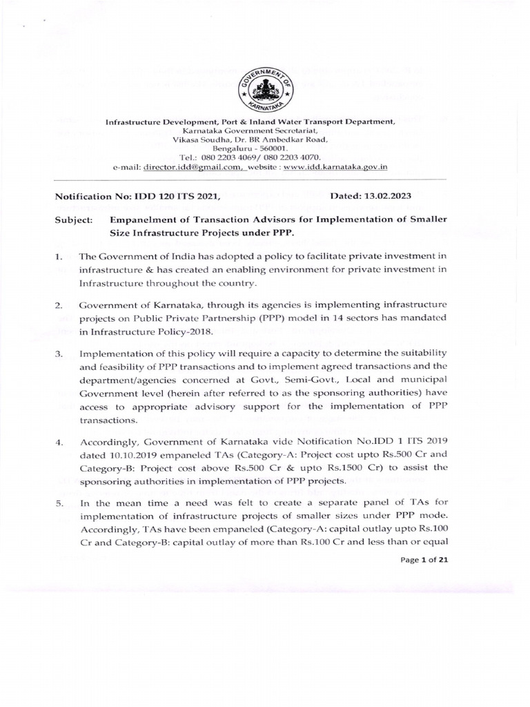 English TA Empanel Notification | PDF | Public–Private Partnership ...