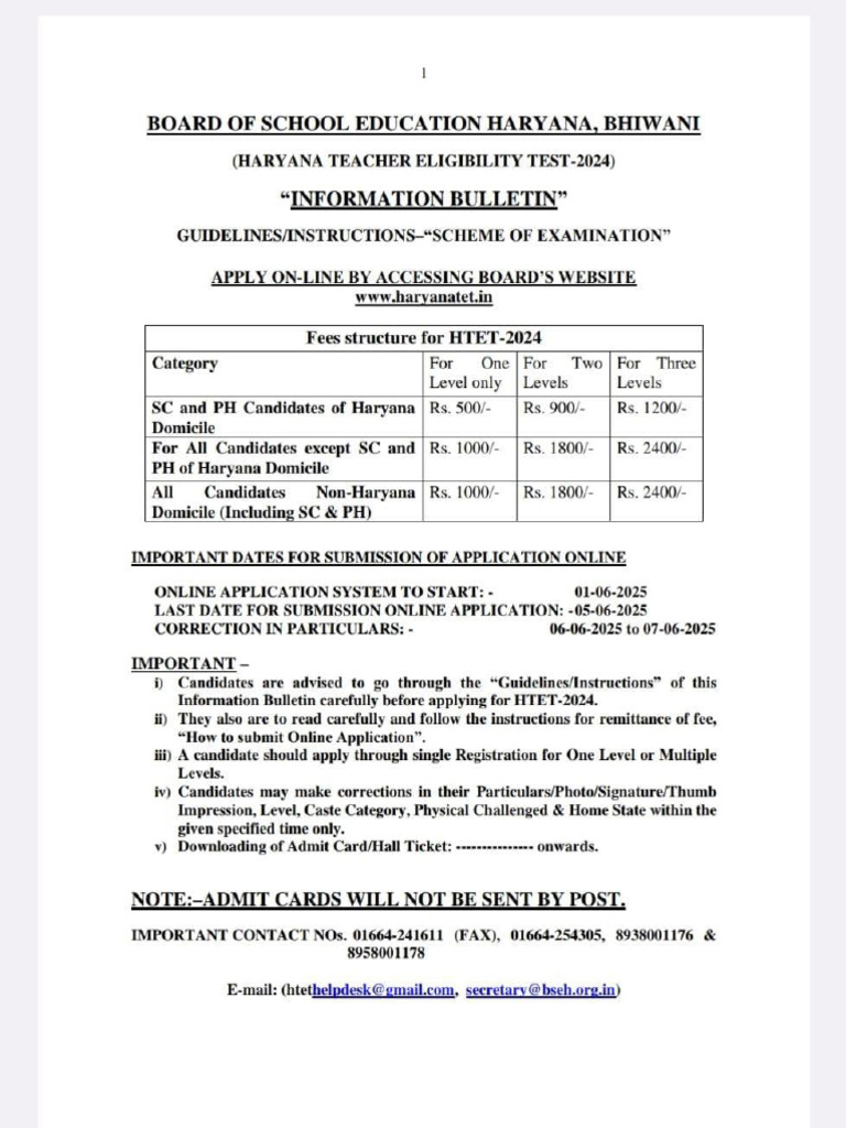 Htet 2024 Re-Open Notice | PDF