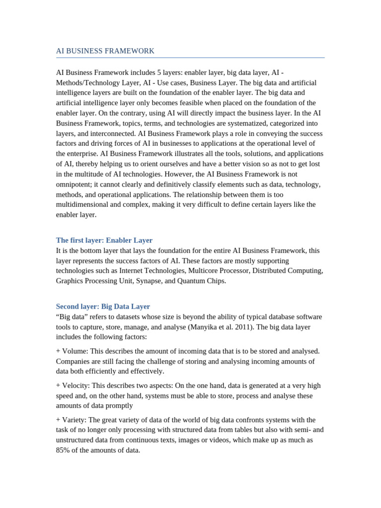 AI Business Framework Explained | PDF | Artificial Intelligence ...