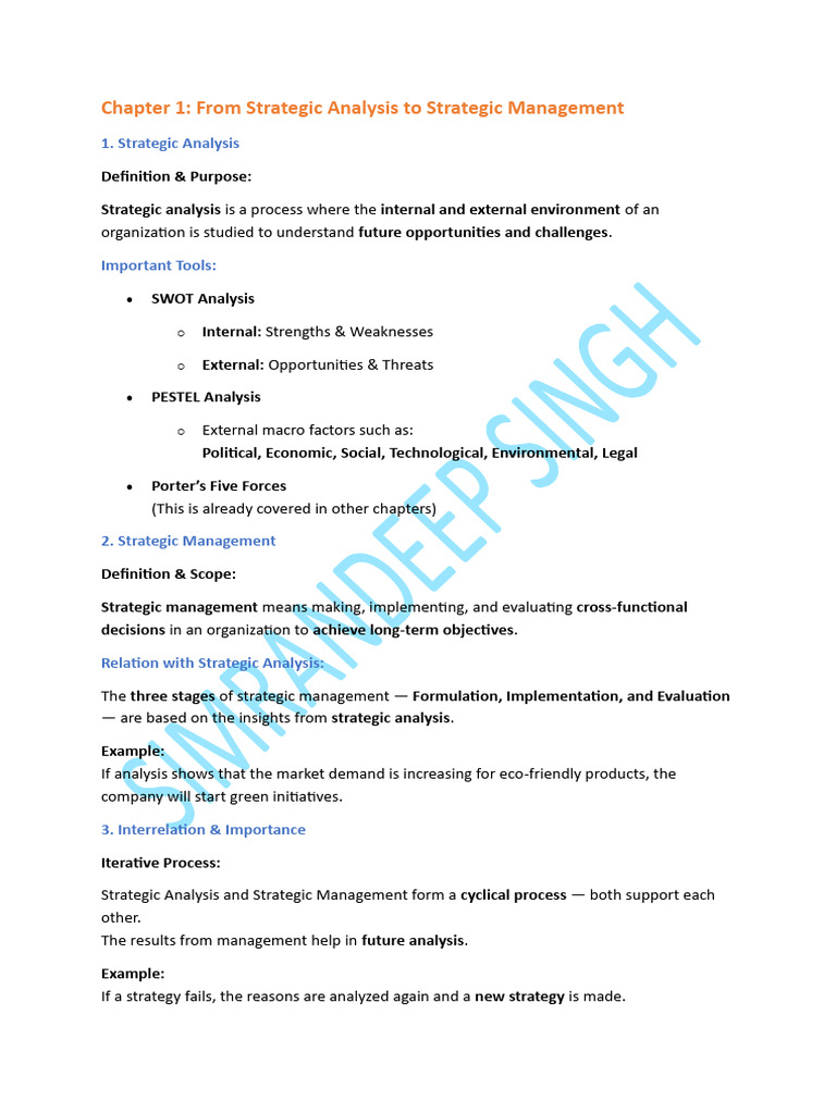 Strategic Analysis to Management Guide | PDF | Strategic Management ...