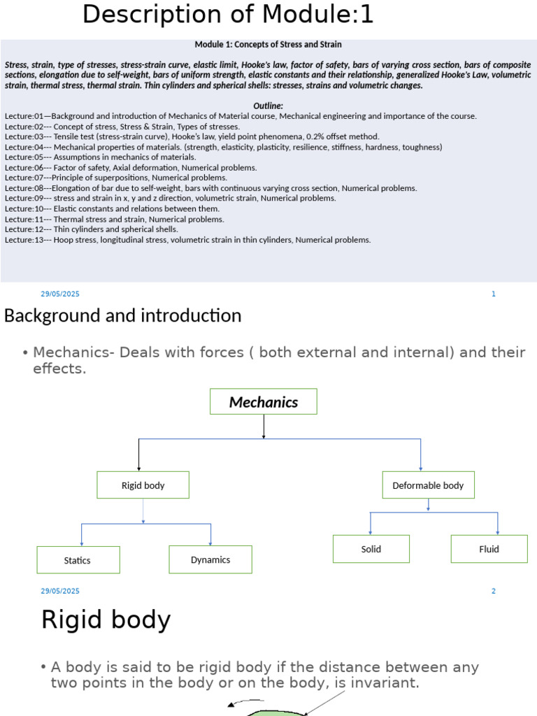 Stress and Strain Concepts in Mechanics | PDF | Deformation ...