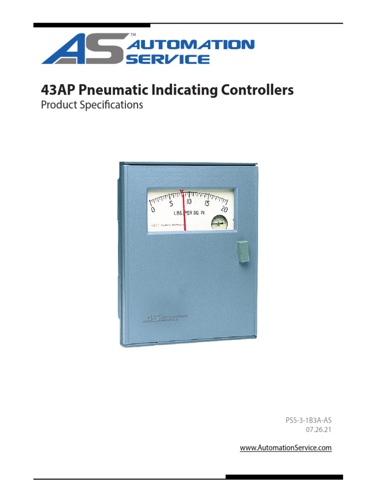 Specifications for 43AP Controllers | PDF | Pascal (Unit) | Pressure