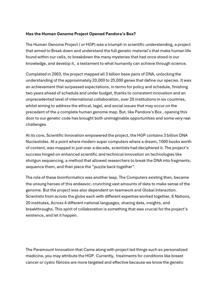 Human Genome Project: Ethics and Impact | PDF | Human Genome | Genome